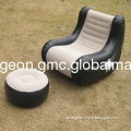 comfortable black inflatable air sofa chair with foot support